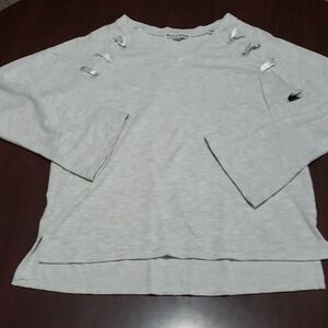 Moral Fiber V Neck Bell Sleeve Sweat Shirt M EUC